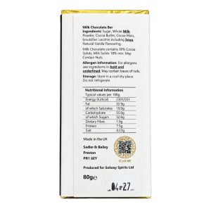 Alternative view of Solway Spirits Milk Chocolate Bar 80gms