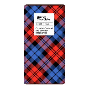 Quirky Milk Chocolate - Crunch Caramel & Scottish Raspberries- 100gms